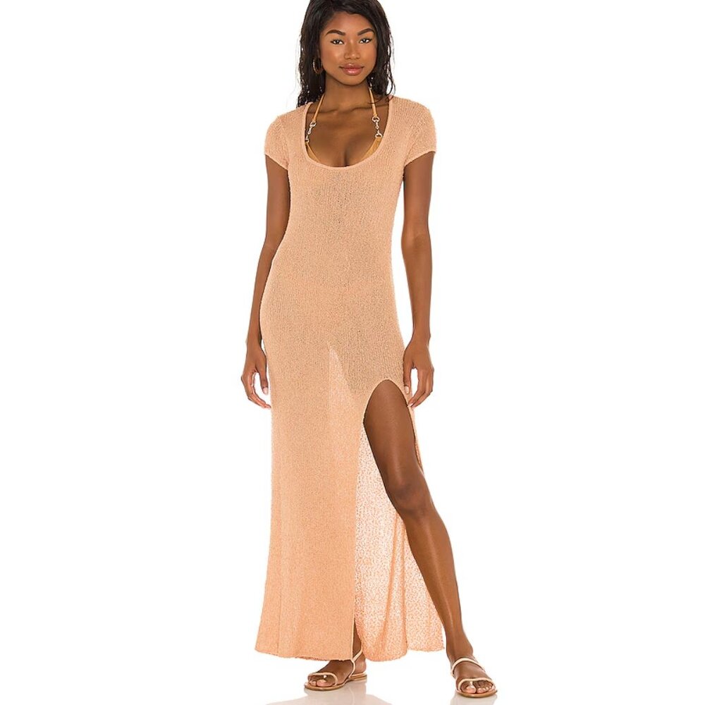 L*SPACE‎ Mina Maxi Knit Dress Putty Size Small